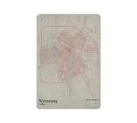 LLLDHGCBSS Maps Canada City Winniepeg - Placa de metal para colgar, pintura de hierro, retro, hogar, cocina, jardín, garaje, decoración de pared, 12 x 8 pulgadas