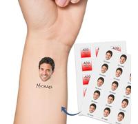 LLLGSH Tatuaje Temporal Personalizado, Fotos Faciales Personalizadas Pegatinas Temporales de Tatuajes, Tatuajes con la Cara Foto Nombre Logotipo, Ideales para Eventos, Bodas, Fiestas y Cumpleaños