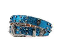 LLLmhuaa Cinturón locomotor con hebilla de diamantes de imitación brillantes para mujeres y hombres, correa decorativa de calavera para jeans, correas de vestir, cinturón delgado para mujer, discoteca