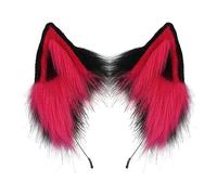 LLLmhuaa Diadema de felpa para cosplay, orejas peludas, cumpleaños, cosplay, fiesta, accesorios para el cabello para mujeres y niñas, aro de pelo de animal