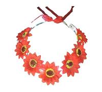 LLLmhuaa Diadema de girasol con flores brillantes, decoración para el cabello, guirnalda para mujer, tocados de boda, guirnalda de flores