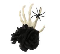 LLLmhuaa Diadema de rosas de Halloween, arañas oscuras, pinza para el pelo, cosplay, fiesta, disfraces, fiesta de disfraces, clips de Halloween a granel