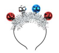 LLLmhuaa Diademas con forma de bola de discoteca y oropeles para fiestas de Navidad, diademas LED para adultos, adolescentes, carnavales, fiestas, diadema LED con luz de Navidad