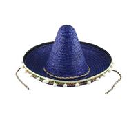 LLLmhuaa Mexicanos - Sombrero de paja hecho a mano, estilo hawaiano, accesorios de vestir, paja con pompones blancos, sombreros para adultos