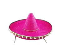 LLLmhuaa Mexicanos - Sombrero de paja hecho a mano, estilo hawaiano, accesorios de vestir, paja con pompones blancos, sombreros para adultos