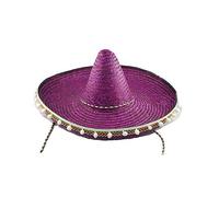 LLLmhuaa Mexicanos - Sombrero de paja hecho a mano, estilo hawaiano, accesorios de vestir, paja con pompones blancos, sombreros para adultos