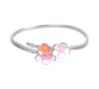 LLLmhuaa Pulsera contemporánea con diseño de flor de melocotón, 10 g, diseño ligero con ajuste ajustable para mujer, brazalete de aleación vintage
