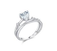 Lllunimon Anillo de compromiso de brazo cruzado Exquisito amor en forma de anillo de plata esterlina 925 para mujer Joyería creativa Uso diario Regalo para ella,Size 7