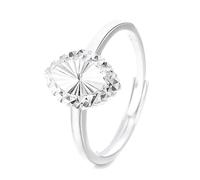 Lllunimon Anillo de corte láser de diamante de plata S925 Joyería de textura de luz y sombra que fluye Estilo minimalista elegante Regalos de uso diario para ella,Plata