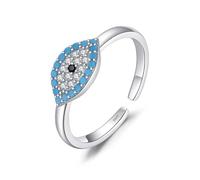 Lllunimon Anillo De Mal De Ojo Plata De Ley Turquesa Espiritual Turco Azul Mal de Ojo Anillos de Apertura para Mujeres Anillo de Protección de Amuleto Joyería Regalo para Ella