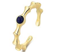 Lllunimon Anillo de plata S925 con canto rodante de jade puro, técnica de baño de oro, joyería oriental simple y elegante. Uso diario, regalo para ella.,Size 5