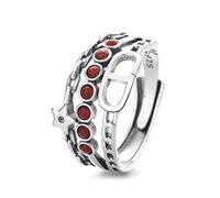 Lllunimon Cadena de estrellas Nan Hong S925 Anillo de plata Joyería inspirada en Cyberpunk Estilo rebelde fresco Uso diario Un regalo para ella