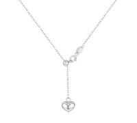 Lllunimon Colgante de amor en forma de Y, collar de plata de ley 925, proceso de pulido de espejo, estilo simple y romántico Regalos de uso diario para ella