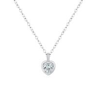 Lllunimon Colgante de corazón de amor Collar de plata de ley 925 Joyería con incrustaciones de circonitas cúbicas Estilo romántico y sofisticado Regalos de uso diario para ella