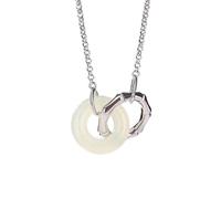 Lllunimon Collar De Bambú Vintage De Plata Esterlina 925 Para Mujer Collar De Jade Blanco Natural Para Mujer Regalos De Joyería Delicada De Moda Para Mamá, Esposa, Novia