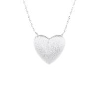 Lllunimon Collar de plata esterlina S925 de corazón de amor tridimensional de gran tamaño joyería colgante de textura personalizada Estilo simple retro Regalos de uso diario para ella