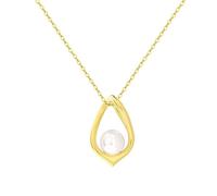 Lllunimon Collares de perlas de agua dulce para las mujeres, plata de ley lágrima collar de perlas individuales con brillante 14K oro regalo de joyería de la boda para la novia dama de honor