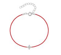 Lllunimon Cuatro hojas del trébol de la cadena de pulseras para las mujeres de la mamá de la cuerda roja de oro pulsera ajustable Lucky Link pulsera de joyería de regalo para la esposa de ella,Plata