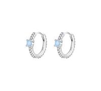Lllunimon Delicados pendientes de circonio 925 de plata esterlina para mujer Joyería inspirada en el mar a la luz de la luna Pendientes de todos los días Un regalo para ella,Plata