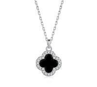 Lllunimon Negro Onyx Clover Chain Clover Pendant Necklace para mujeres Cuatro hojas Clover Collar Simple Necklace Lucky Jewelry Regalos de San Valentín para las mujeres,S