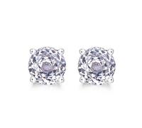 Lllunimon Pendientes brillantes de plata de ley 925 Rose Cut Brilliant Diamond Halo Stud Earrings Pink Post Earrings for Women Promise Wedding Valentines Jewelry Gift for Women,A