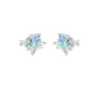 Lllunimon Pendientes de Corazón de Esmalte S925 Pendientes de Plata Esterlina para Mujer Diamante Azul Diseño de Glaciar para Uso Diario Un regalo para ella