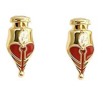 Lllunimon Pendientes de Corazón, Tachuela de Oído con Punta de Bolígrafo de Circonia Cúbica Chapada en Oro, Joyería Diaria Literaria Elegante, Regalo para Mamá/Novia/Hermanas,Ear Clip