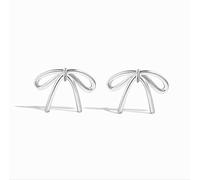 Lllunimon Pendientes de lazo simple para mujer Pendientes de plata esterlina 925 Pendientes franceses Uso diario Un regalo para ella