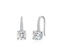 Lllunimon Pendientes de plata esterlina 925 para mujer Solitario Pendientes de cuatro puntas Pendientes de boda Uso diario Un regalo para ella