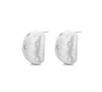 Lllunimon Pendientes de plata esterlina S925 cepillada Star Moon Micro-set Zircon Jewelry Elegante estilo bohemio Regalos de uso diario para ella,A