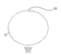 Lllunimon Pulsera de plata esterlina dorada, brazalete con encanto en forma de mariposa, cadena de mano con circonita cúbica, longitud ajustable, uso diario, regalo de joyería para ella,Plata