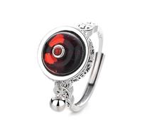 Lllunimon S925 anillo de moneda de cobre de personaje de bendición vintage de plata artesanía envejecida estilo elegante y simple Regalos de uso diario para ella,A