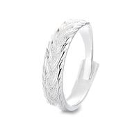 Lllunimon S925 Anillo de textura de corteza de plata Joyería de tema del bosque Estilo elegante y simple Regalos de uso diario para ella