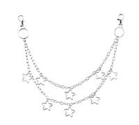 LLMSIX Cinturón de cadena de estrella, cadena de pantalones góticos, cadenas de metal punk para fiesta callejera, accesorios de joyería para hombres y mujeres