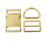LLMWFA 1 juego de hebillas metálicas de liberación rápida con anillos en D y cierre de ajuste Tri Glide, accesorios for bricolaje.(LightGold,30mm)