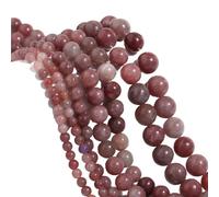 LLMWFA 4 6 8 10 12 mm Piedra preciosa natural Púrpura Cuentas sueltas, de ojo tigre redondo, Amatista Ágata Jades Espaciador Cuenta(Soybean red,8mm x 45)