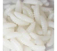 LLMWFA 50 Uds Cebo Blando de 0,27 Pulgadas, Kit Aparejos for lubina, señuelos Altamente realistas, Pan Falso Amarillo, Rojo, Verde y Blanco(White)