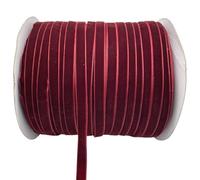 LLMWFA Cinta for corona de sombreros, 6/10/15/20/25/38 mm x 5/3 yardas, cinta terciopelo poliéster rojo/blanco/azul/rosa, seda con borde sin rematar(Dark red,6mm x 5yards)