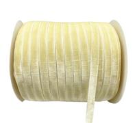 LLMWFA Cinta for corona de sombreros, 6/10/15/20/25/38 mm x 5/3 yardas, cinta terciopelo poliéster rojo/blanco/azul/rosa, seda con borde sin rematar(Ivory,38mm x 3yards)