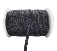 LLMWFA Cinta for corona de sombreros, 6/10/15/20/25/38 mm x 5/3 yardas, cinta terciopelo poliéster rojo/blanco/azul/rosa, seda con borde sin rematar(Bright Black,10mm x 5yards)