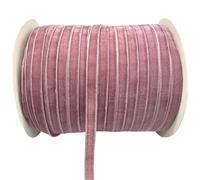 LLMWFA Cinta for corona de sombreros, 6/10/15/20/25/38 mm x 5/3 yardas, cinta terciopelo poliéster rojo/blanco/azul/rosa, seda con borde sin rematar(Mauve,6mm x 5yards)
