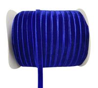 LLMWFA Cinta for corona de sombreros, 6/10/15/20/25/38 mm x 5/3 yardas, cinta terciopelo poliéster rojo/blanco/azul/rosa, seda con borde sin rematar(Blue,10mm x 5yards)