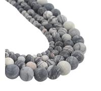 LLMWFA Cuentas de jaspes cebra, cuentas piedra natural mate mate/pulido blanco negro verde rojo gris azul, espaciadoras 4-12 mm(Light green,8mm x 46)