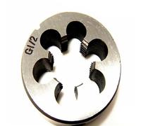 LLMWFA G1/8 1/4 3/8 1/2 3/4 Troquel de rosca derecha for el hogar/profesional, troqueles redondos acero alta velocidad, tubería HSS resistencia 1 pieza(1/2 X 14)