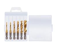 LLMWFA Macho métrico de rosca tornillo azul/dorado/plateado, brocas vástago hexagonal, herramientas manuales chapadas en titanio HSS M3 M4 M5 M6 M8 M10(Gold)