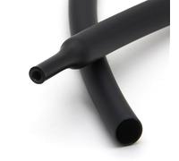 LLMWFA Manga de Cable Flexible 1.7:1 Blanco Azul Negro Amarillo Gris, Φ0.8mm-55mm 200℃ Tubo termorretráctil Silicona Alta Temperatura 1M(Black,48mm)