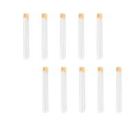 LLMWFA Tubo de ensayo vidrio for almacenamiento muestras, 5,89 x 0,59, pulgadas, fondo redondo, con corcho madera for laboratorio, 10 unidades