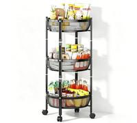 LLNWDNB Carrito de Cocina Plegable 88 * 35cm Carro de Almacenamiento 3 Niveles Carro Cocina Metalico con Ruedas Carrito Auxiliar Carrito Servicio para Comedor Dormitorio Baño B