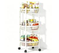 LLNWDNB Carrito de Cocina Plegable 88 * 35cm Carro de Almacenamiento 3 Niveles Carro Cocina Metalico con Ruedas Carrito Auxiliar Carrito Servicio para Comedor Dormitorio Baño C