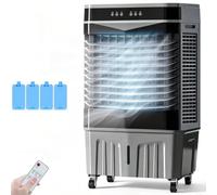 LLNWDNB Enfriador Evaporativo Aire Acondicionado Portátil 3 En 1 con Control Remoto 3 Velocidades Temporizador 12H Gran Depósito de Agua para Hogar Oficina Restaurante Garaje Fábrica Uso 45L